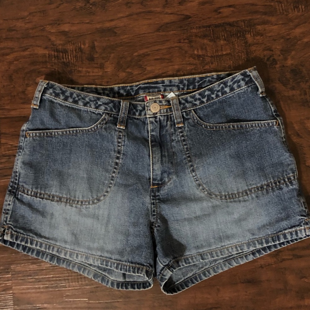 Old navy blue denim shorts